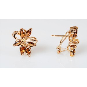 Серьги из раухтопаза (синт.), "6 камней"