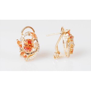 Серьги фианит шампань "Флоренция"