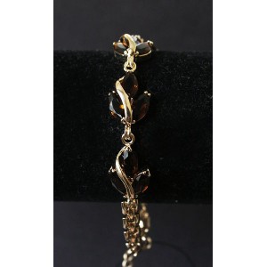 Браслет из раухтопаза (синт.) "большой рис", огранка