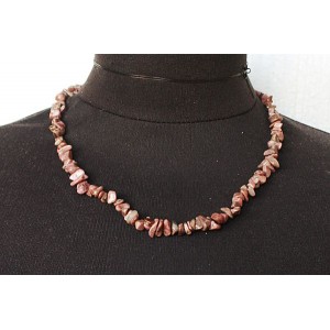 Бусы из родонита, галтовка мелкая, 46-48см