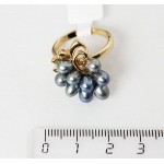 Кольцо с жемчугом черным "изабелла" 