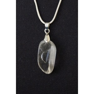 Кулон из горного хрусталя, галтовка, разные формы, от 20мм