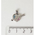 Кулон из циркона "сердце со стрелой" (родиум)
