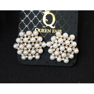 Серьги из жемчуга белого (майорка) "снежинка"