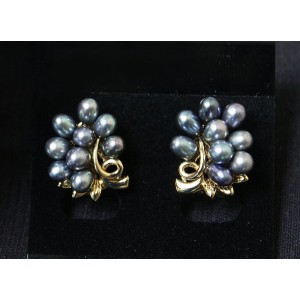 Серьги из жемчуга черного "изабелла"