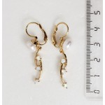 Серьги из опала японского (иск.) и жемчуга "восьмерка"