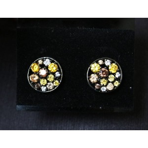 Серьги из циркона мульти "солнышко" (родиум)