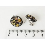 Серьги из циркона мульти "солнышко" (родиум)