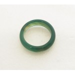 Кольцо из агата зеленого узкое