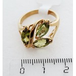 Кольцо с хризолитом (светлый) "большой рис"