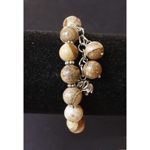 Браслет из яшмы песочной, с подвеской