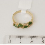 Кольцо с нефритом "дорожка"
