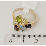 Кольцо с цирконом "галочка"