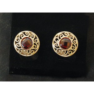 Серьги из граната "восточное солнце"