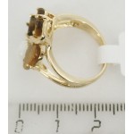 Кольцо с тигровым глазом "1 роза 2 листа"