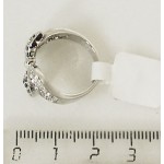 Кольцо с цирконом черным "бант" (родиум)