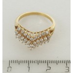 Кольцо с цирконом белым "3 ряда"