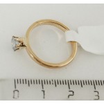 Кольцо с цирконом голубым "малый круг"