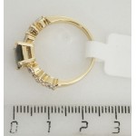 Кольцо со шпинелью оливковой "квадратик"