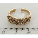 Кольцо со шпинелью оливковой "косичка"