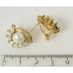 Серьги из опала японского "1 жемчужина"