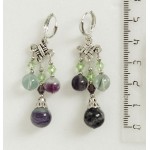  Серьги из флюорита, шарик 10мм, гладкий, коннектор узелок