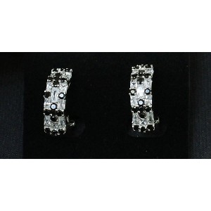 Серьги из циркона черного "крестики" (родиум) Серьги из циркона черного "крестики" (родиум)