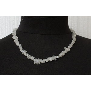 Бусы из лунного камня (беломорит) 44-46см, галтовка мелкая