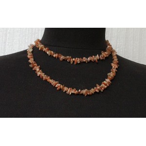 Бусы из солнечного камня 86-88см, галтовка мелкая