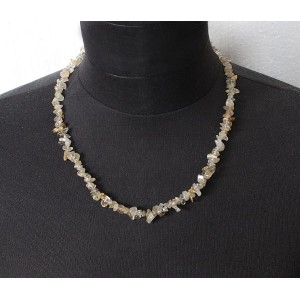 Бусы из кварца-волосатика, галтовка, 46-48см