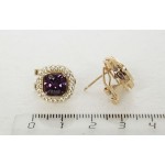 Cерьги из аметиста (синт.) "герцогиня"