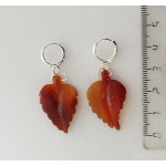 Серьги из сердолика "листики"