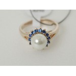 Кольцо с жемчугом белым в шпинели