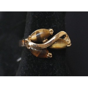 Кольцо с тигровым глазом "большой рис"