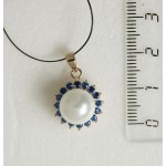 Кулон из жемчуга белого в шпинели