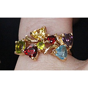 Кольцо с цирконом "столбик"