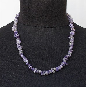 Бусы из чароита, галтовка мелкая, 48см