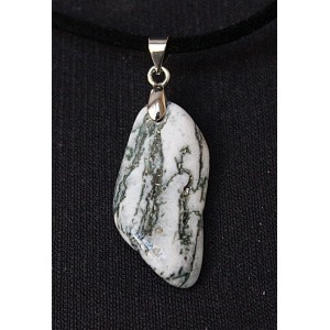 Кулон из агата древесного, галтовка от 20мм