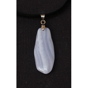 Кулон из агата голубого (сапфирин), галтовка от 20мм, разные формы