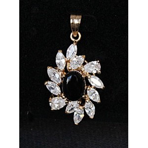 Кулон из оникса черного "стразы"