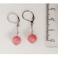 Серьги из коралла розового, шарик