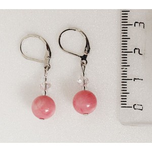 Серьги из коралла розового, шарик