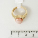 Кольцо с кораллом (розовый) "большая капля"