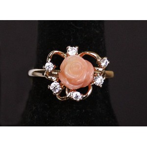 Кольцо с кораллом оранжевым "феерия"