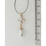 Кулон с жемчугом белым (иск.) "капля"