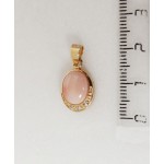 Кулон из коралла розового "овал"