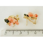 Серьги из коралла (розовый) и нефрита "ободок" Серьги из коралла (розовый) и нефрита "ободок"