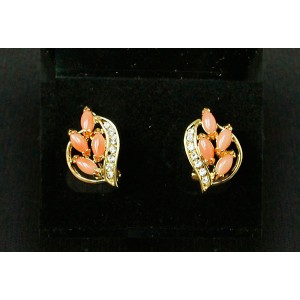 Серьги из коралла (оранжевый) "колосок" Серьги из коралла (оранжевый) "колосок"