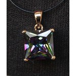 Кулон из фианита "мистик", квадрат