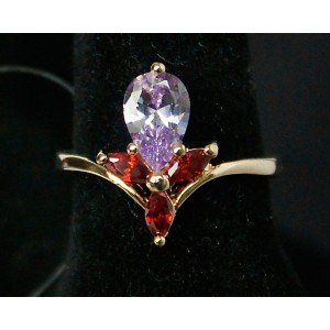 Кольцо с гранатом "Ирис", огранка Кольцо с гранатом "Ирис", огранка